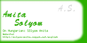 anita solyom business card